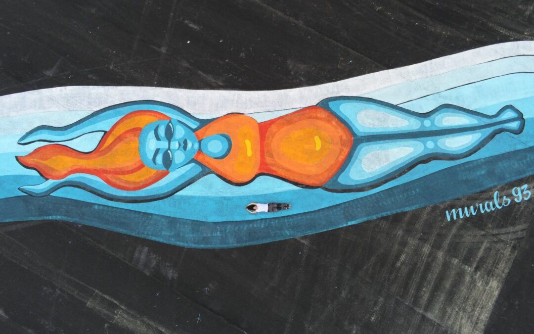 Fresque titanesque à la piscine olympique 🌊​🦐​
